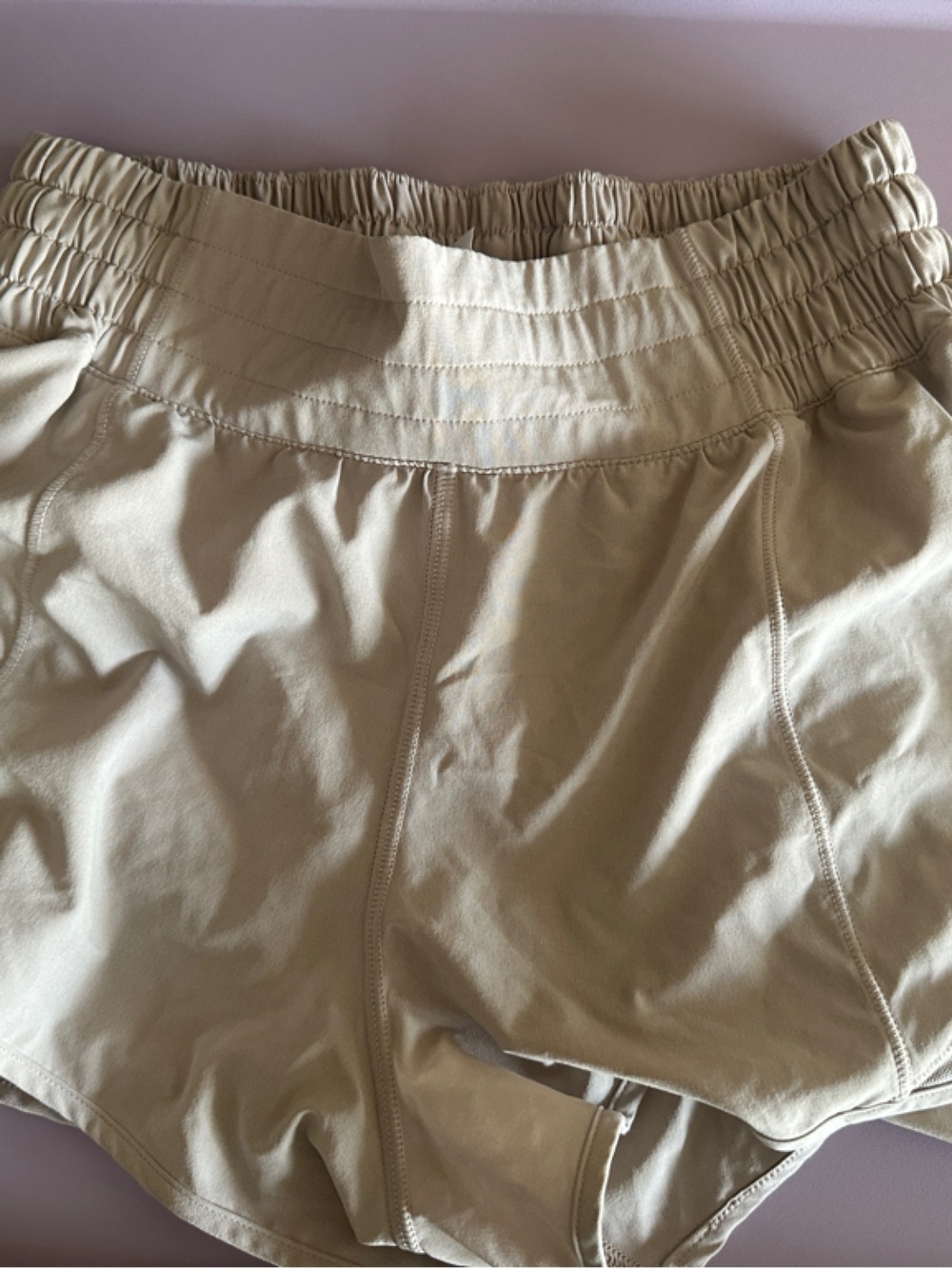 lululemon athletica Light Cream Gathered Waist Shorts